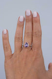1.7ct Pear Cut Purple Amethyst Engagement Ring Halo 14k Rose Gold Finish