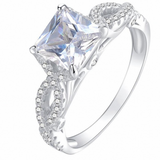 2.5ct Princess Cut Diamond Engagement Ring 14k White Gold Over Infinity Vintage