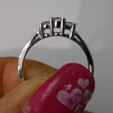 1.4ct Round Cut Diamond Engagement Ring 14k White Gold Finish Trilogy Solitaire