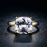 2ct Cushion Cut Diamond 4 Prong Solitaire Engagement Ring 14K Yellow Gold Over