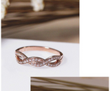 2.1ct Round Cut Diamond Wedding Ring 14k Rose Gold Finish Infinity Twist Band