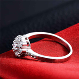 2.5ct Round Cut Diamond Halo Floral Design Engagement Ring 18K White Gold Finish