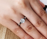 1ct Round Cut Diamond Engagement Ring 14k White Gold Finish Solitaire Wedding