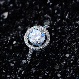 2.8ct Round Cut VVS1/D Diamond Halo Hollow Engagement Ring 18K White Gold Finish