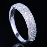 Half Eternity Wedding Ring Band 1.9ct Round Cut Diamond 18k White Gold Finish