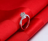 1.1ct Round Cut Diamond Engagement Ring 14k White Gold Finish Twist Solitaire