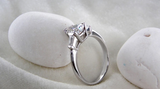 1.9ct Pear Cut Diamond Engagement Ring 14k White Gold Finish Trilogy Solitaire