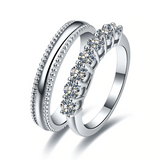 2.4ct Round Cut Diamond Engagement Ring 14k White Gold Finish Promise Bridal Set