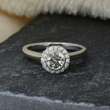 2.3ct Round Cut Diamond Engagement Ring 14k White Gold Finish Halo Promise Women