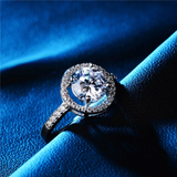 2.8ct Round Cut VVS1/D Diamond Halo Hollow Engagement Ring 18K White Gold Finish