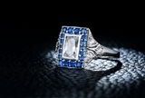 2.4ct Radiant Cut Diamond Engagement Ring 14k White Gold Finish Vintage Art Deco