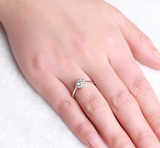 2.4ct Round Cut VVS1/D Diamond Floral Halo Engagement Ring 14K White Gold Finish