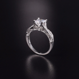2.5ct Princess Cut Diamond Engagement Ring 14k White Gold Over Infinity Vintage
