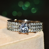 3.3ct Round Cut Diamond Engagement Ring 14k White Gold Finish Classic Solitaire