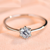 0.9ct Round Cut Diamond Engagement Ring 18k White Gold Finish Solitaire Promise