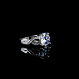 2.1ct Round Cut DVVS1 Diamond Split Shank Engagement Ring 14k White Gold Finish