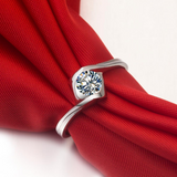 0.9ct Round Cut Diamond Engagement Ring 14k White Gold Finish Solitaire Women