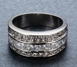 3.5ct Princess Round Diamond Wide Half Eternity Wedding Band 14K White Gold Over