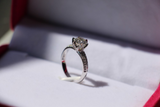 2.1ct Round Cut Diamond Engagement Ring 14k White Gold Finish Lotus Flower Style
