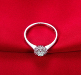 2.4ct Round Cut VVS1/D Diamond Floral Halo Engagement Ring 14K White Gold Finish