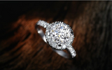 1.5ct Round Cut Diamond Engagement Ring 14k WhiteGold Over Halo Accent Solitiare