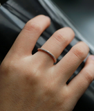 0.9ct Round Cut Diamond Wedding Ring Band 14k Rose Gold Finish Half Eternity