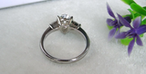 1.9ct Pear Cut Diamond Engagement Ring 14k White Gold Finish Trilogy Solitaire