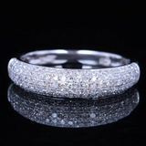 Half Eternity Wedding Ring Band 1.9ct Round Cut Diamond 18k White Gold Finish