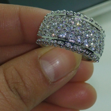 2.5ct Round Diamond Wedding Ring Band 14k White Gold Over Cluster Half Eternity