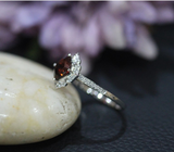 2.5ct Cushion Cut Red Garnet Engagement Ring 14k White Gold Over Cocktail Party