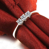 1.8ct Round Cut Diamond Engagement Ring 14k White Gold Finish Trilogy Solitaire