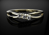 1.4ct Round Cut Diamond Engagement Ring 14k Yellow Gold Over Trilogy Split Shank