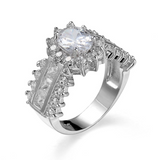 3.5ct Oval Cut Diamond Engagement Ring 14k WhiteGold Over Cocktail Floral Design