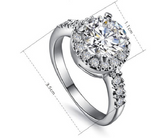 1.5ct Round Cut Diamond Engagement Ring 14k WhiteGold Over Halo Accent Solitiare