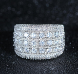 4.5ct Round Cut Diamond Half Eternity Iced Wedding Ring Band 14K White Gold Over