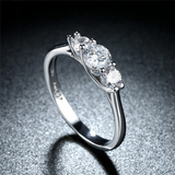 2ct Round Cut Diamond Engagement Ring 14k White Gold Finish 3 Stone Solitaire