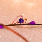 2.1ct Round Cut Purple Amethyst Engagement Ring 14k Rose Gold Finish Solitaire