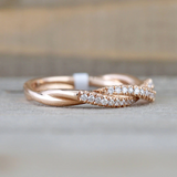 1.8ct Round Cut Diamond Wedding Ring Band 14k Rose Gold Finish Infinity Design