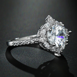 3.5ct Round Cut Diamond Engagement Ring 14k White Gold Finish Halo Trendy Design
