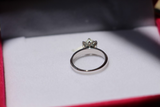 2.1ct Round Cut Diamond Engagement Ring 14k White Gold Finish Lotus Flower Style