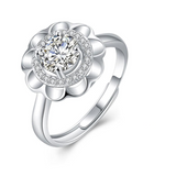 2ct Round Cut VVS1D Diamond Engagement Ring 14k White Gold Finish Halo Floral