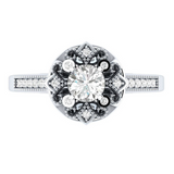 2.5ct Round Diamond Engagement Ring 14k WhiteGold Over Antique Milgrain Floral