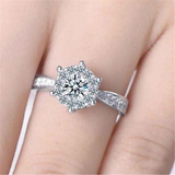 2ct Round Cut Diamond Halo Engagement Ring 14K White Gold Finish with Accents