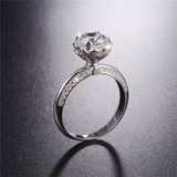 2.5ct Round Cut Diamond Engagement Ring 14k WhiteGold Over Halo Flower Solitaire