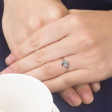 0.9ct Round Cut Diamond Engagement Ring 14k White Gold Finish Solitaire Women