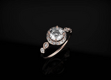 2.5ct Round Cut VVS1D Diamond Engagement Ring 14k Rose Gold Over Halo Five Stone