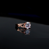 2.1ct Round Cut VVS1D Diamond Engagement Ring 14k Rose Gold Finish Split Shank