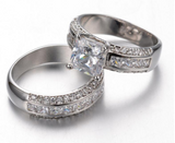 4.5ct Princess Cut Diamond Bridal Solitaire Ring Band Set 14K White Gold Finish