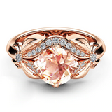 2.5ct Round Cut Peach Morganite Engagement Ring 14k Rose Gold Over Unique Design