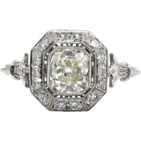 4.5ct Cushion Diamond Halo Milgrain Vintage Engagement Ring 14K White Gold Over